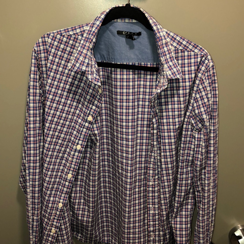 F21 Men Plaid Button Down